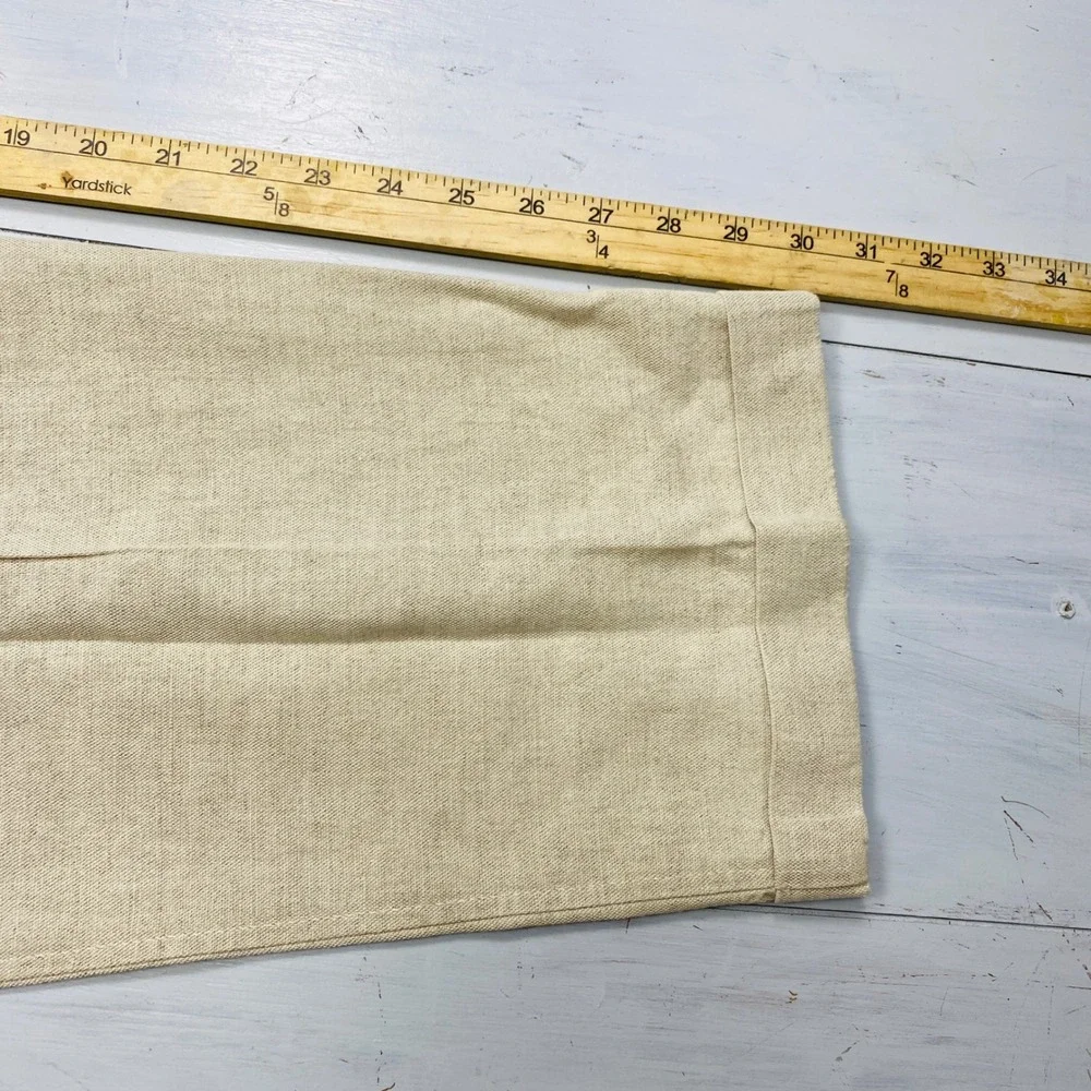 Dockers Pleated Linen Blend Pants Mens 34x29 Beige Khaki Cuffed Straight Pant